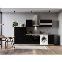 Kuhinjski Blok Z Aparati Merle, 310cm - barve nerjavečega jekla/črna, Basics, kovina/steklo (310cm) - Respekta