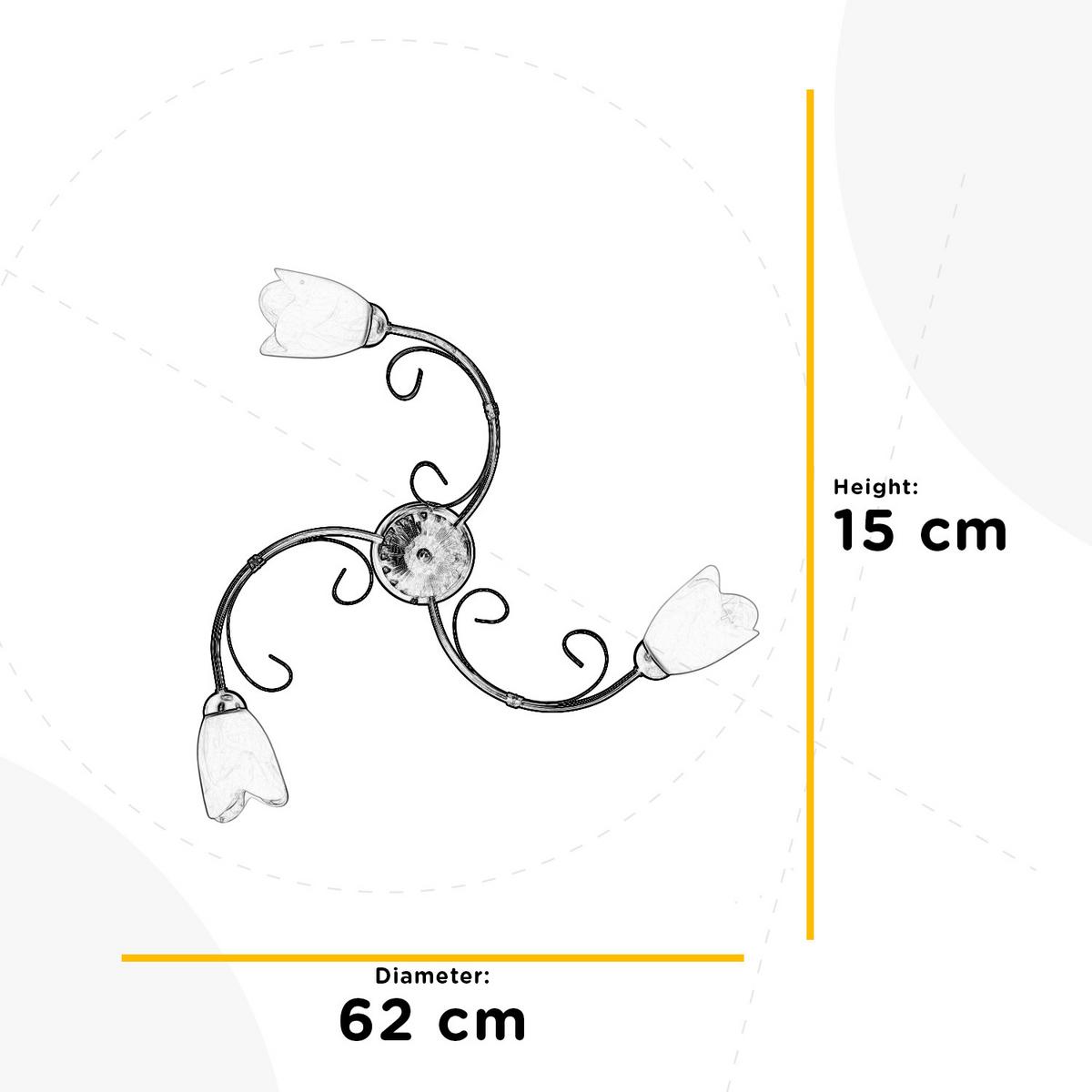 Mennyezeti Lámpa 4623/pl3 Odino - bronzszínű, Konventionell, üveg/fém (60/15cm)
