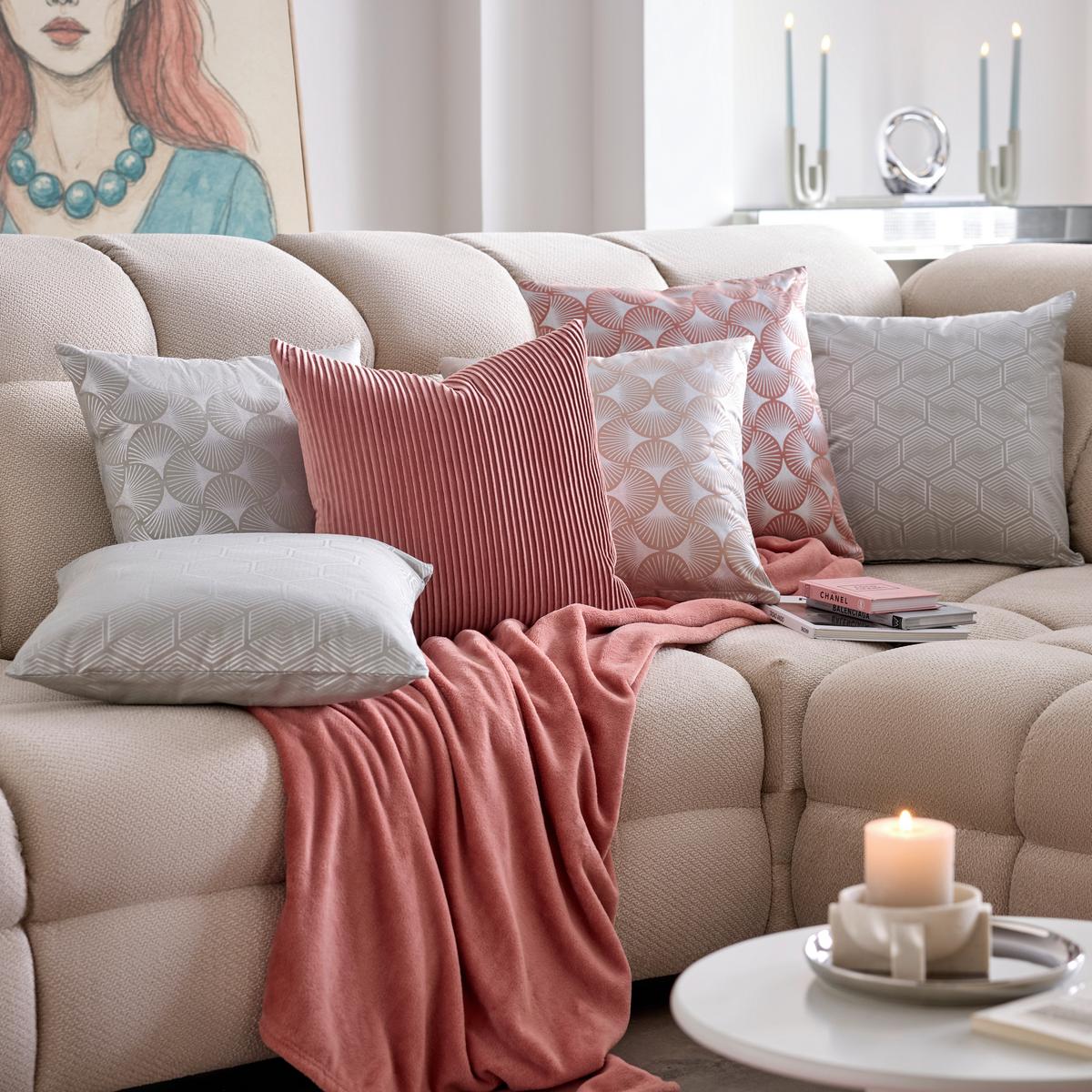 Díszpárna Shiny Gingko 45/45 - bézs/ezüstszínű, Romantik / Landhaus, textil (45/45cm) - Mömax