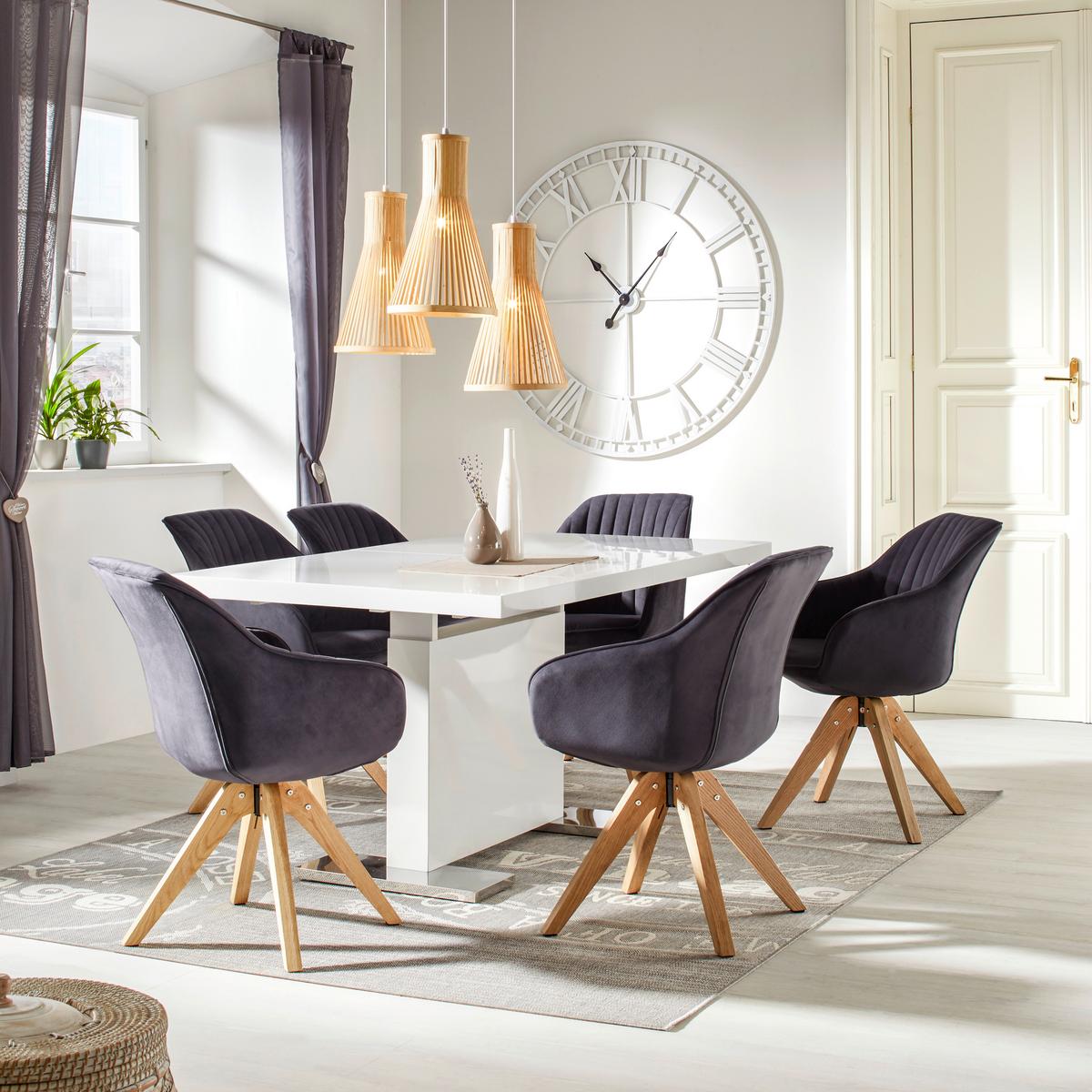 Armlehnstuhl Chill in Grau/Eiche - Eichefarben/Grau, Holz/Textil (60/83/65cm) - Premium Living