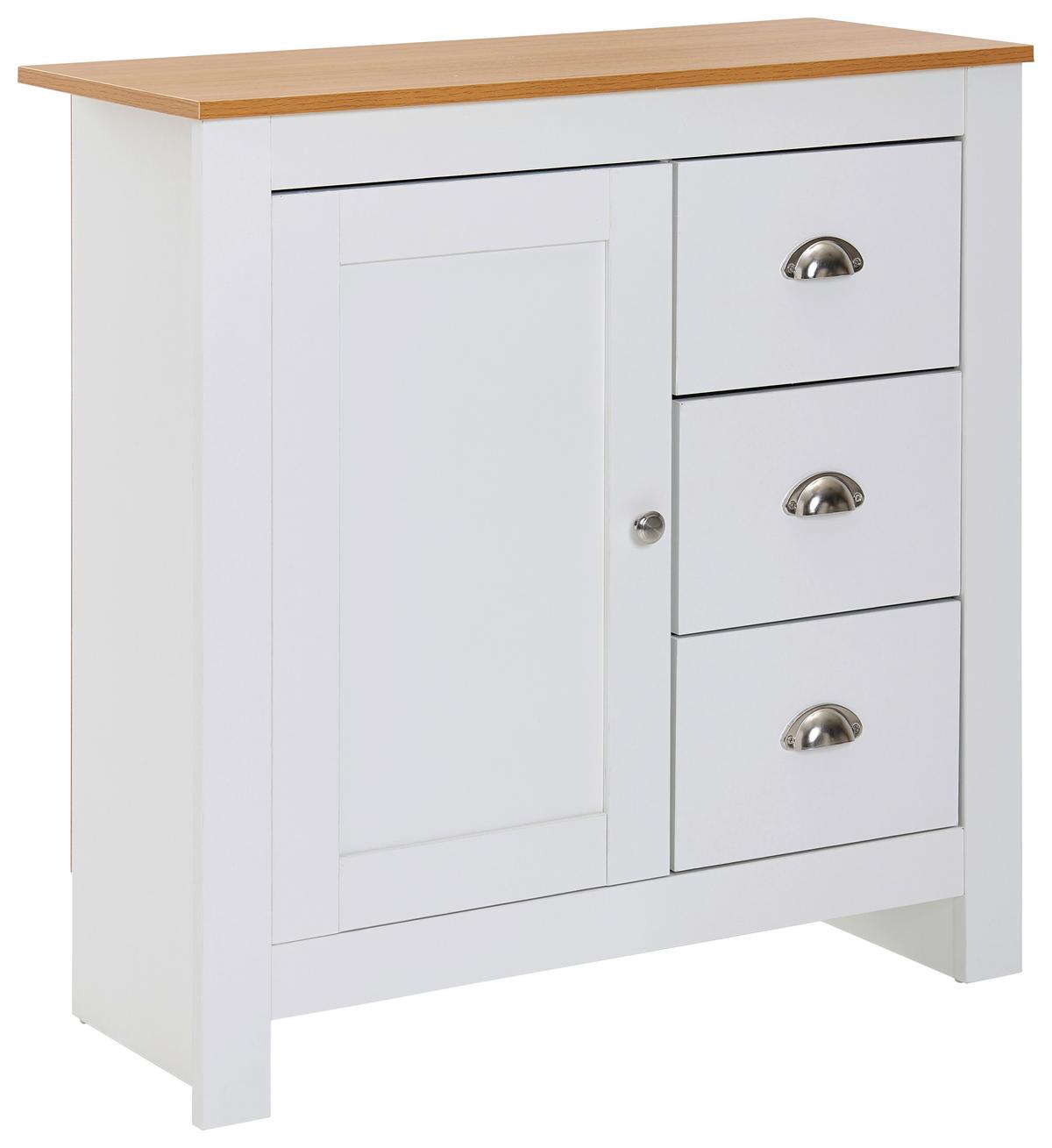 Komoda Wl6.384 - bela/rjava, Moderno, kovina/leseni material (79/81/35cm) - MID.YOU