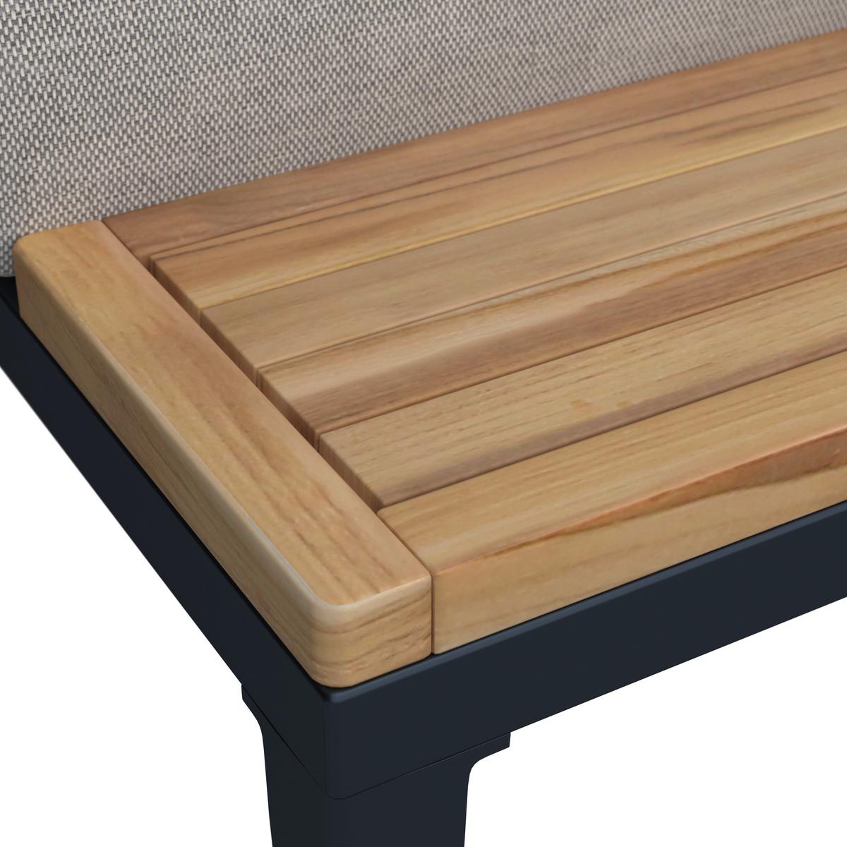 Loungegarnitur "Aurelia", hell/dunkelgrau, Holz/Metall - Dunkelgrau/Hellgrau, Modern, Holz/Textil (248/62,5/90cm) - Bessagi Garden