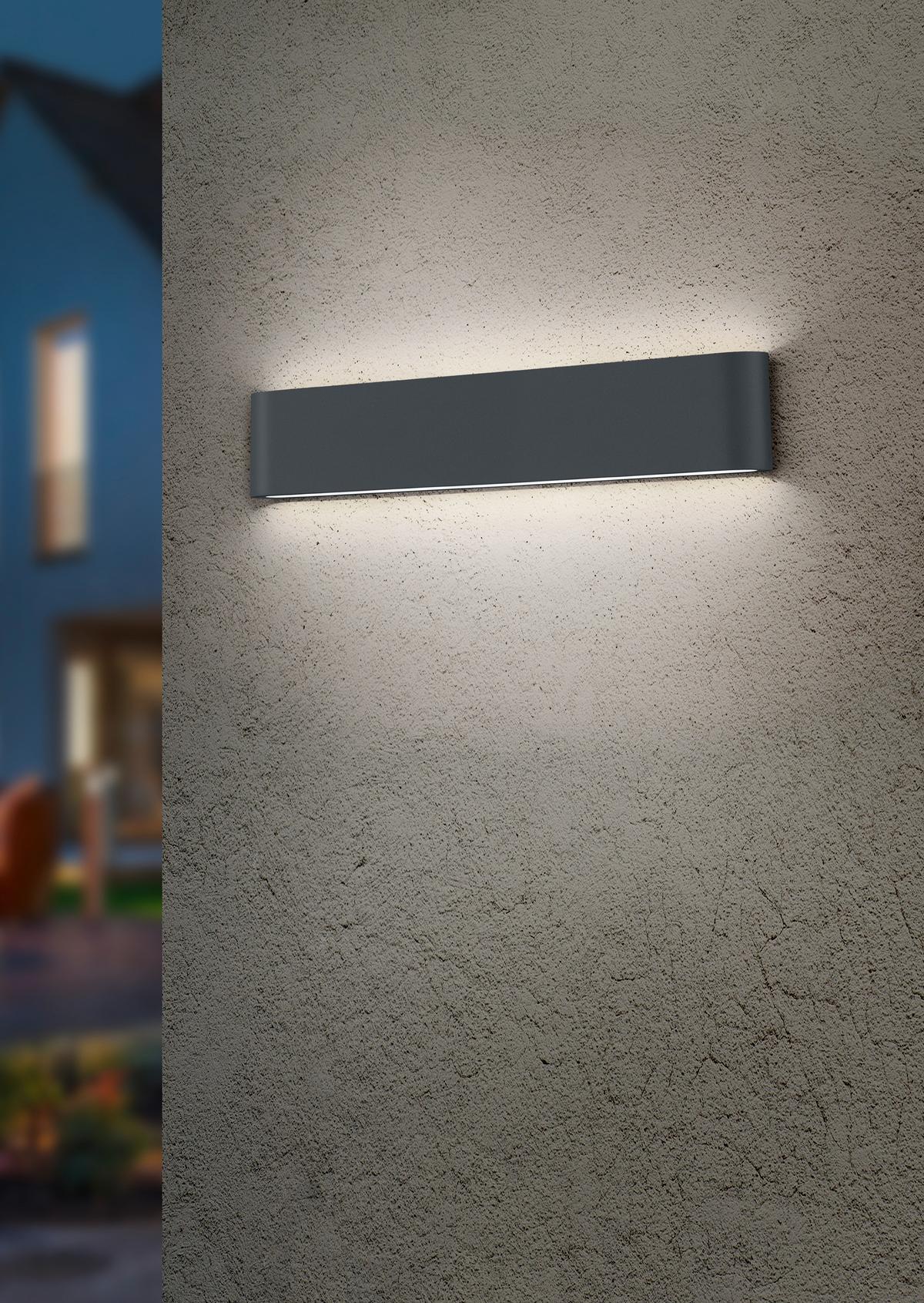 Außenwandleuchte Thames II in Anthrazit max. 8 Watt - Anthrazit, Design, Metall (9/46,5/4cm) - Trio Leuchten