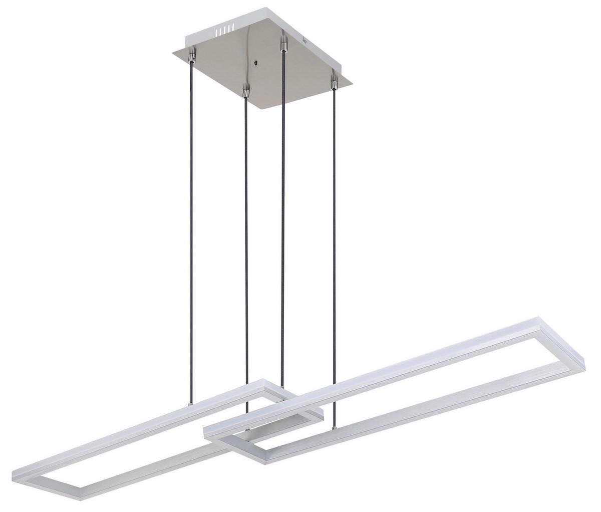 Viseča Led-svetilka Salmos, S Sijalko - srebrne barve/opal, Trend, kovina/umetna masa (119,5/25,5/120cm) - Globo