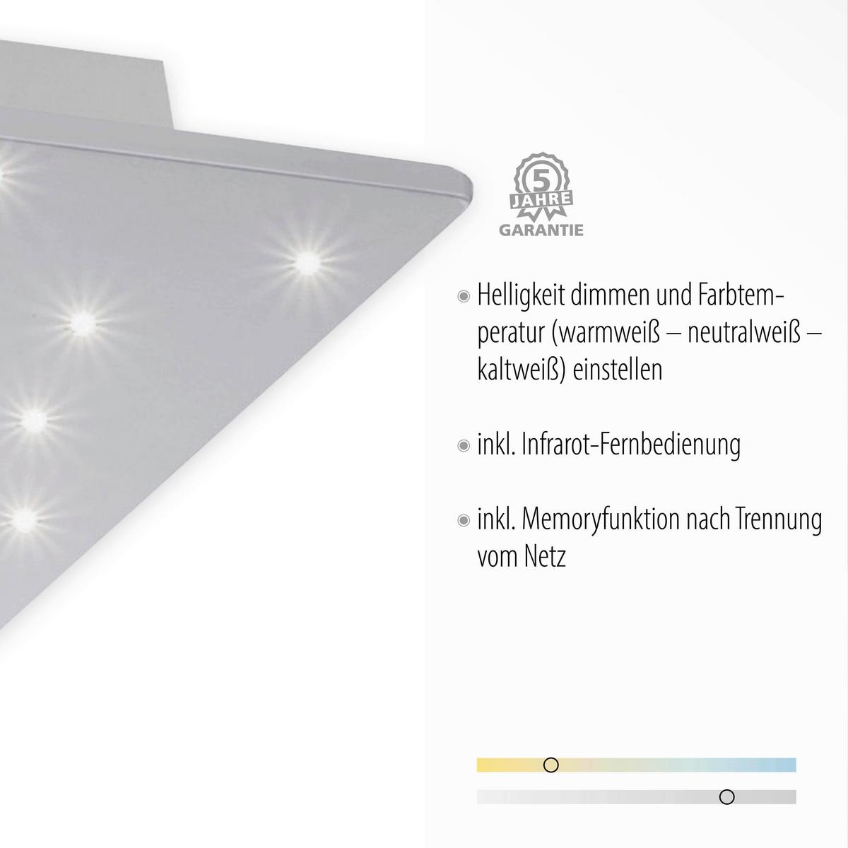 Deckenleuchte Sparkle max. 18 Watt - Silberfarben, Design, Metall (45/45/5cm)