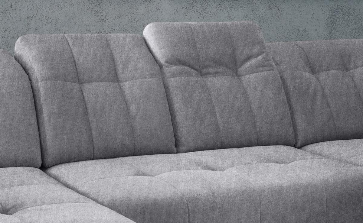 WOHNLANDSCHAFT SANO - Hellgrau/Schwarz, MODERN, Textil/Metall (180/337/200cm) - Livetastic