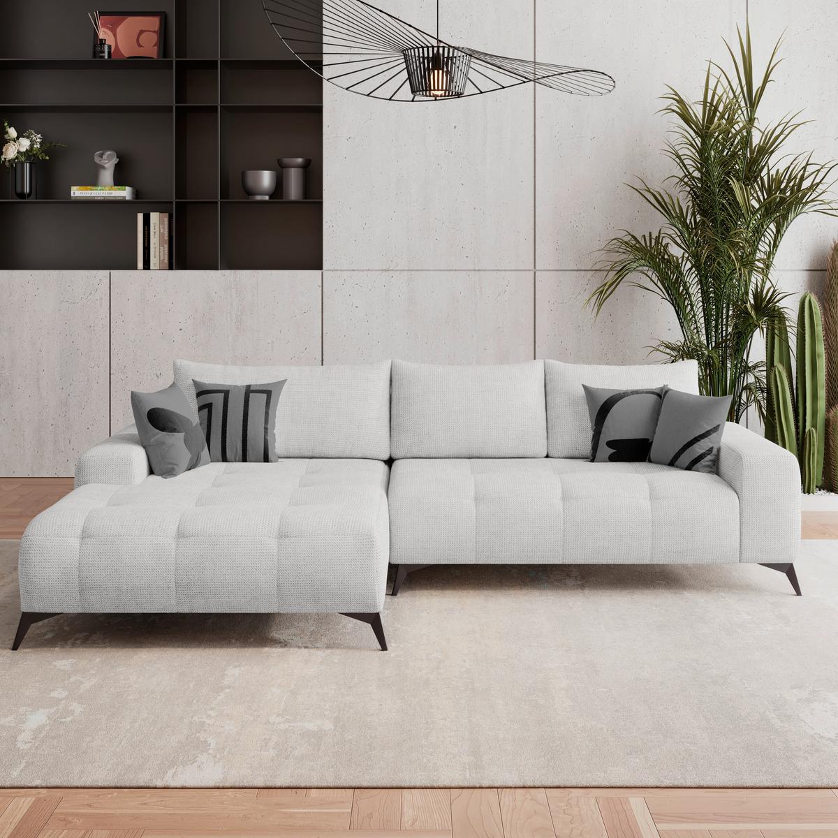 Kutna Garnitura Mauro - crna/krem, Trend, tekstil/metal (175/290cm) - Luca Bessoni