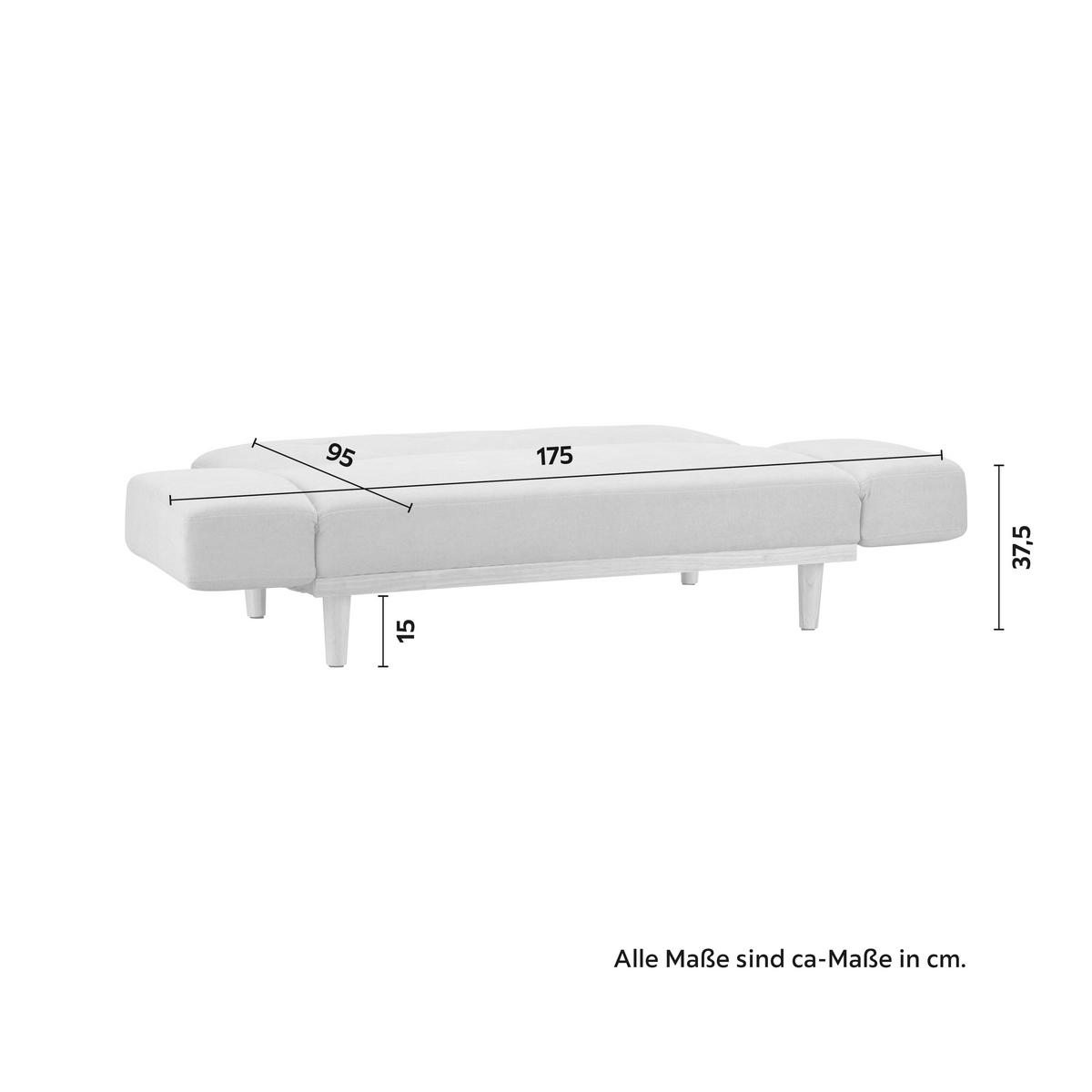 Bettsofa FELICIA Hellgrau inkl. 2 Kissen - Hellgrau/Naturfarben, Modern, Holz/Textil (169/71/79cm) - Bessagi Home
