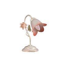 Tischleuchte Botton d'oro Weiß/Pink max. 6 Watt - Weiß, Natur, Glas/Metall (23/15/31cm)