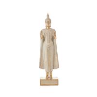 Skulptur Buddha in Weiss/Goldfarben - Weiss/Goldfarben, Lifestyle, Kunststoff (11,5/6,5/40cm) - Mömax