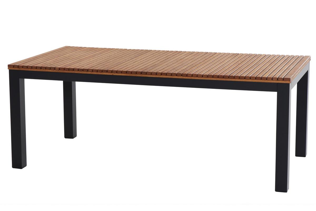 GARTENTISCH N86396 - Anthrazit/Robinienfarben, KONVENTIONELL, Holz/Metall (220/100/76cm) - Siena Garden