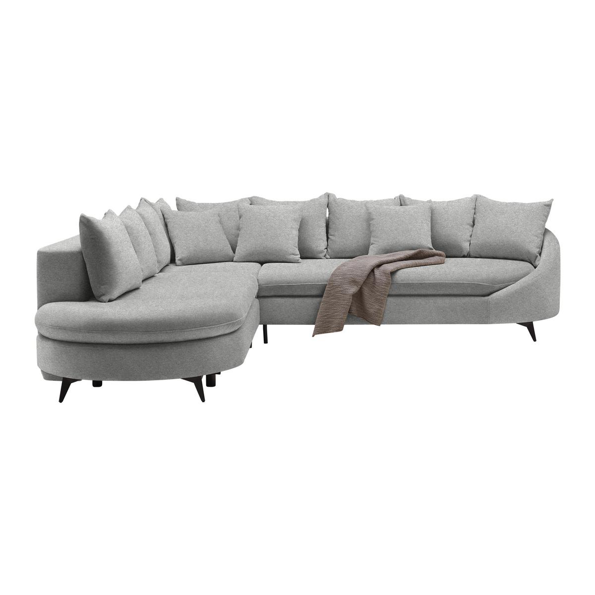 Ecksofa Axel Hellgrau - Hellgrau/Schwarz, MODERN, Textil/Metall (250/87/291cm) - Mömax