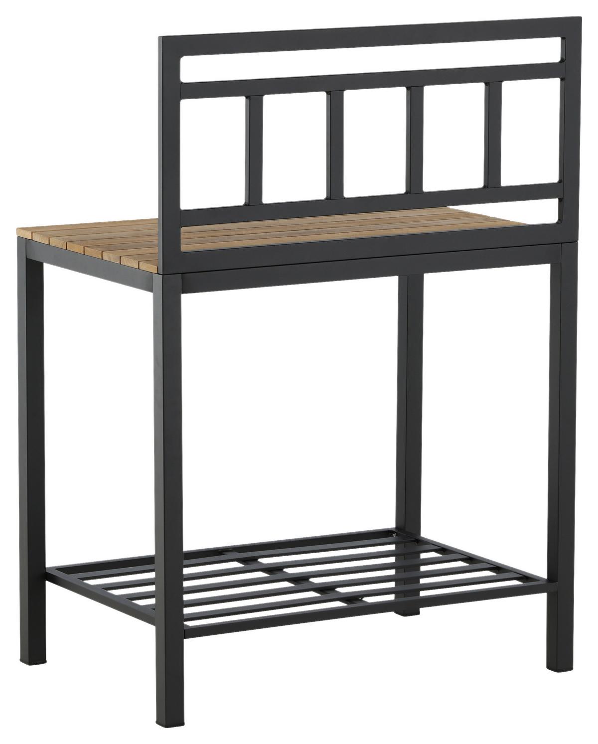 OUTDOORKÜCHE MEXICO - Schwarz/Teakfarben, KONVENTIONELL, Holz/Metall (90/127/60cm) - Gardenson