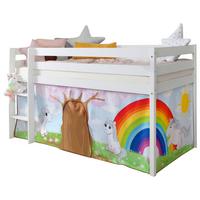 Hochbett Holz Malte ca. 90x200 cm Weiß Einhorn - Weiß, Natur, Holz (90/200cm) - MID.YOU