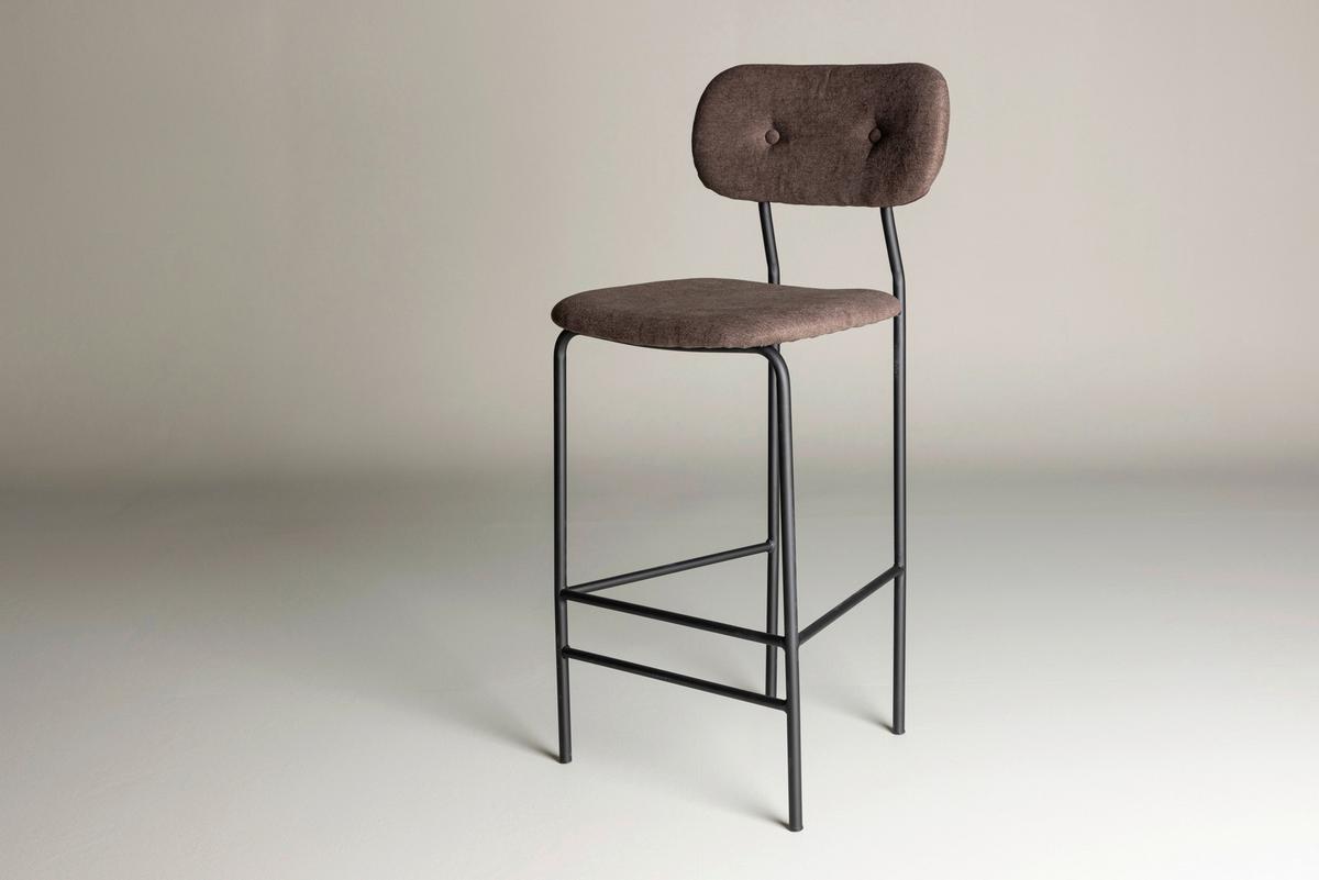 BARHOCKER-SET RALF - Braun, Design, Textil/Metall (47/105/49cm) - Livetastic