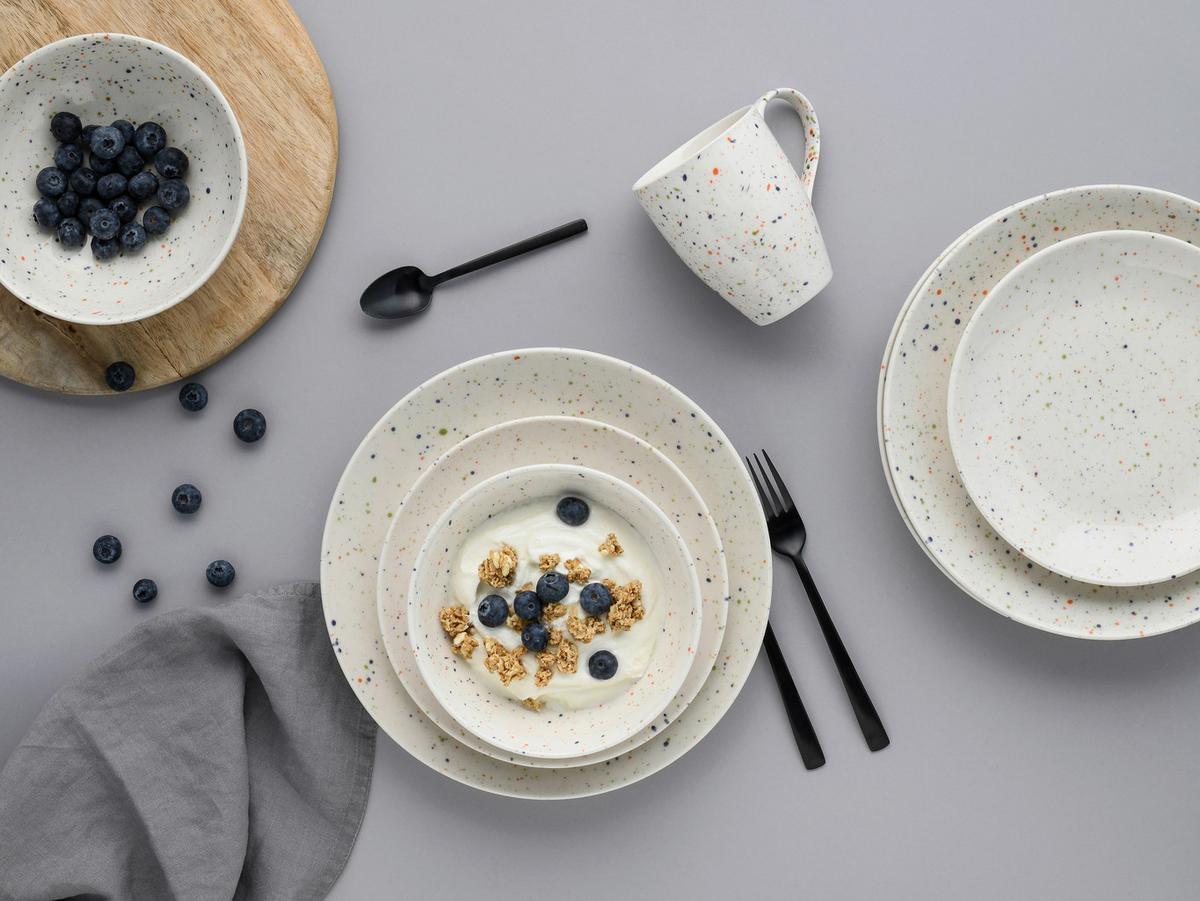 Kombinirani Servis Confetti White, 16-Delni - krem barve, Basics, keramika - Creatable