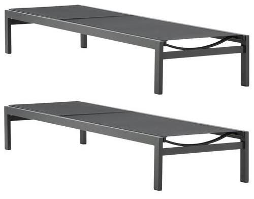 Sonnenliege Copacabana ca. 60x30x195 cm Schwarz - Schwarz, KONVENTIONELL, Metall (60/30/195cm) - Gardenson