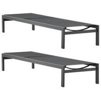 Sonnenliege Copacabana ca. 60x30x195 cm Schwarz - Schwarz, KONVENTIONELL, Metall (60/30/195cm) - Gardenson