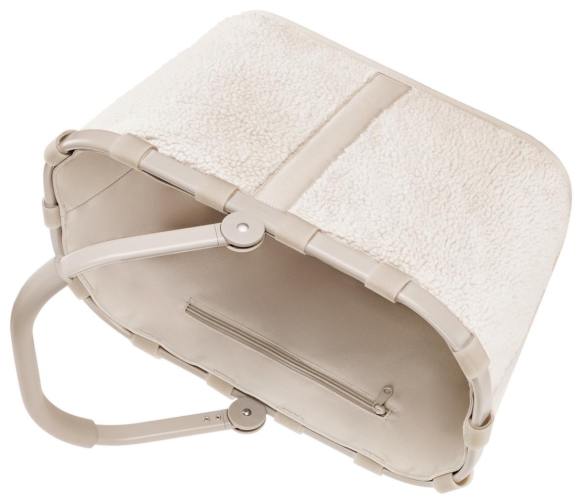 KOSZYK NA ZAKUPY CARRYBAG TEDDY SAND - kremowy, Basics, tkanina (48/29/28cm) - Reisenthel