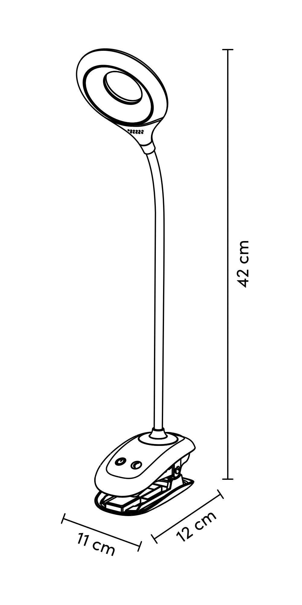 Schreibtischleuchte Luli max. 4 Watt - vit, Romantik / Lanthus, plast (11/12/42cm) - Modern Living