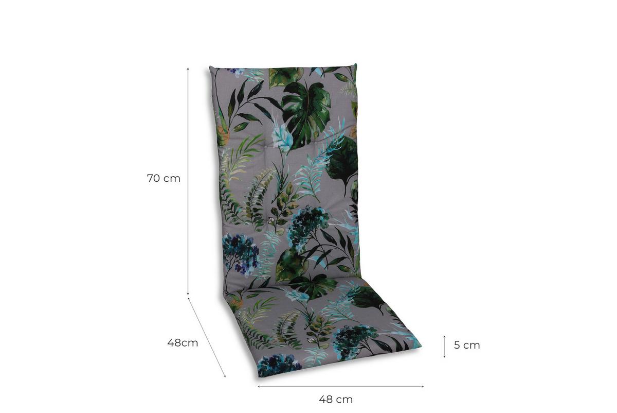 Sesselauflagenset Anthrazit/Grün, 2-teilig - Anthrazit/Grün, Basics, Textil (48/5/118cm)