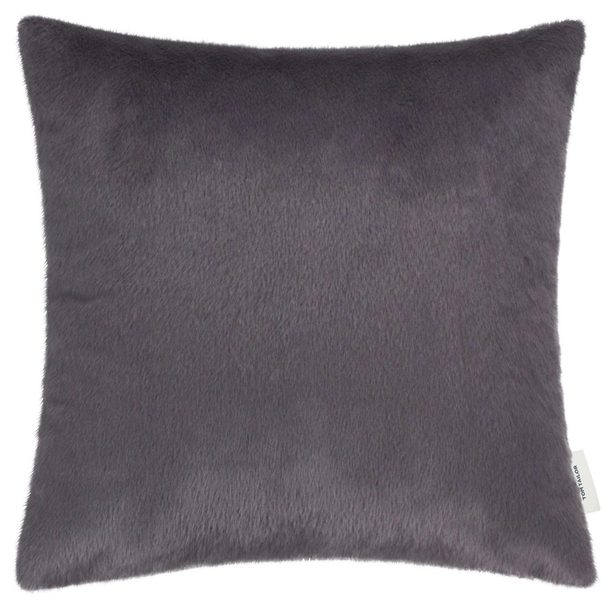 POSZEWKA NA PODUSZKĘ T-NATURAL 75337-012-45-45 - antracytowy/ciemnoszary, Konventionell, tkanina (45/45cm) - Tom Tailor