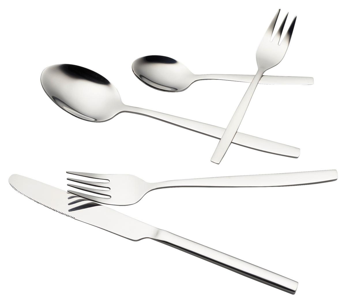Jedilni Pribor Positano, 30-Delni - srebrne barve, Design, kovina - Echtwerk