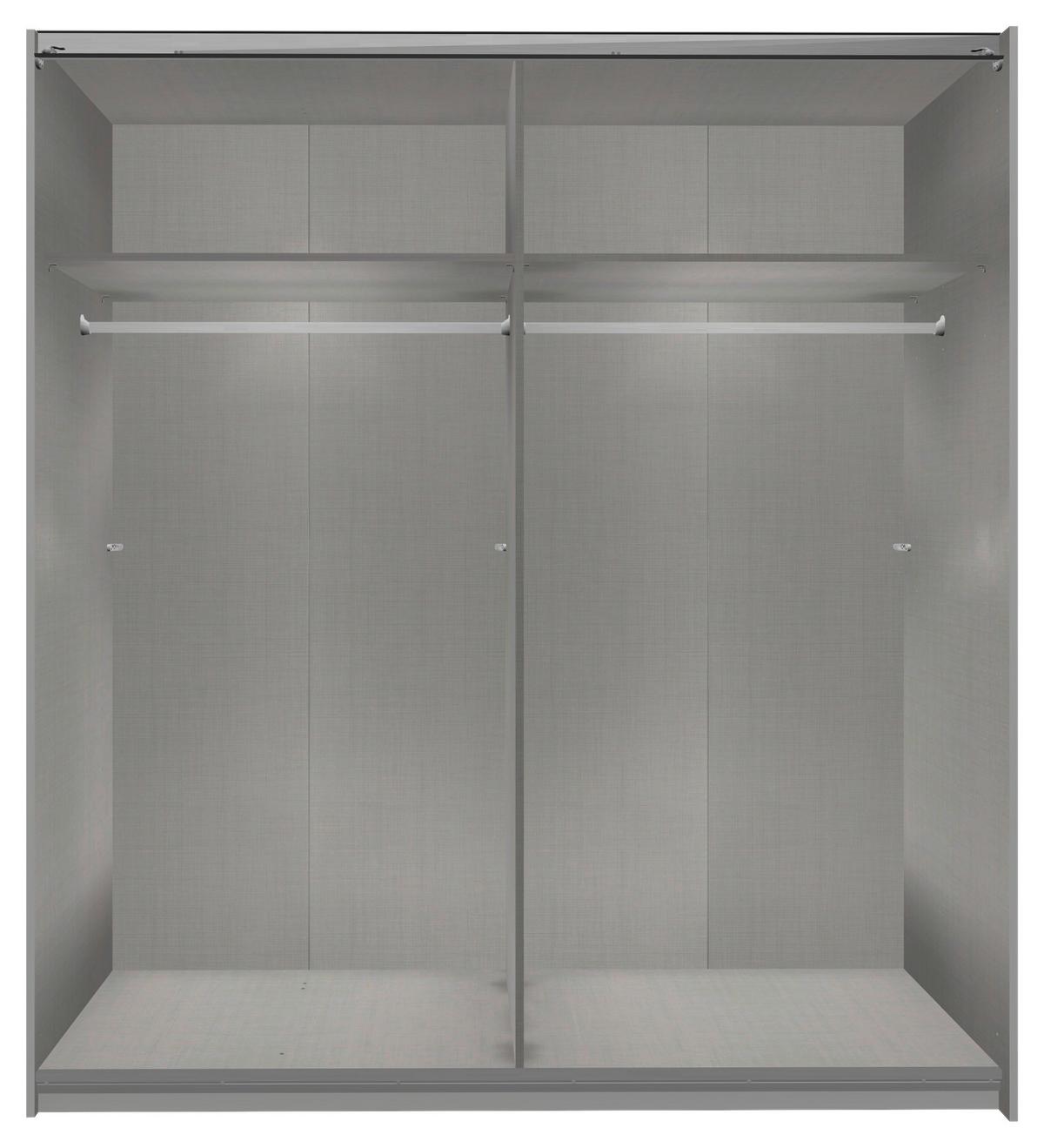 Schwebetürenschrank Sila in Graphitfarben/Eiche Artisan - Graphitfarben/Schwarz, Konventionell, Holzwerkstoff/Metall (180/198/65cm) - Mömax