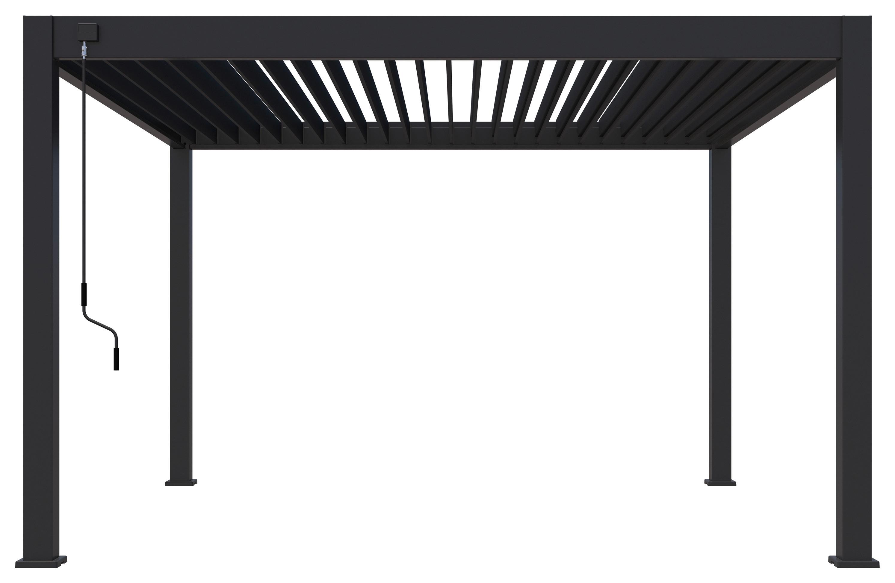 Pergola Deluxe Plus Anthr. ca. 400x400 cm Netzbetrieb - Anthrazit, Basics, Metall (400/255/400cm) - WEIDE