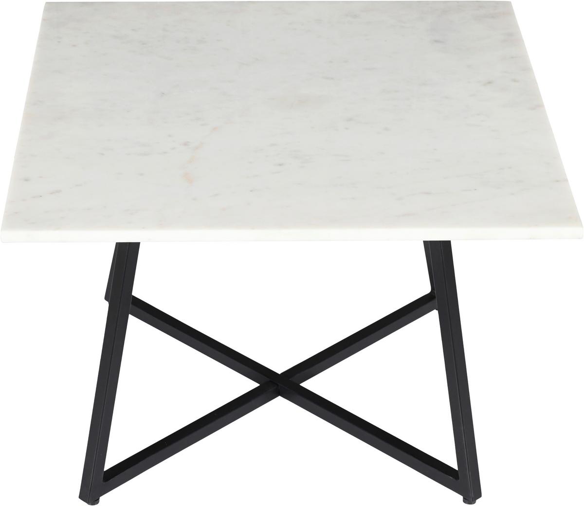 Măsuță de cafea MONTEVIDEO - alb/negru, Modern, metal/piatră (65/44/65cm) - Modern Living
