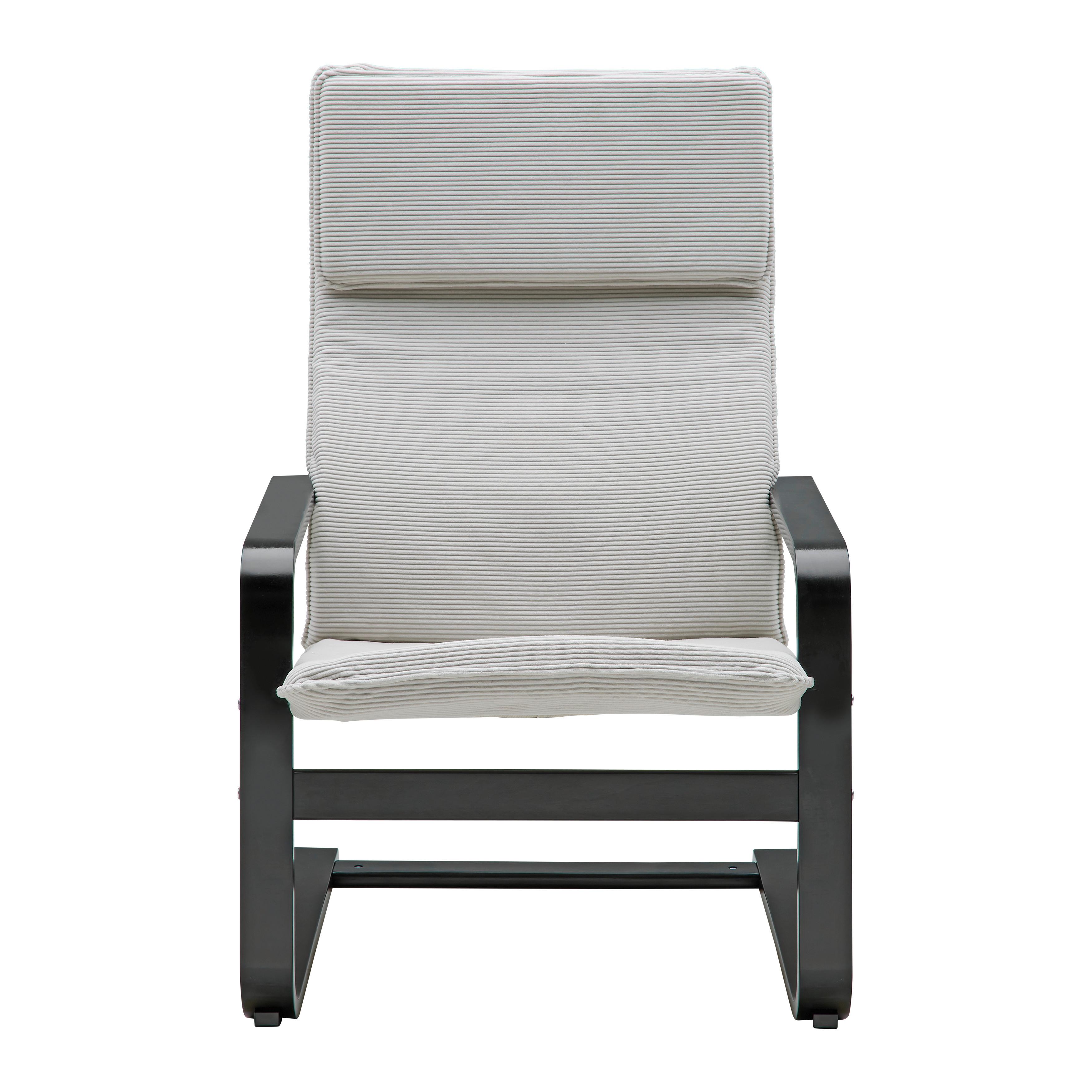 Scaun balansoar MANU II - crem/negru, Modern, lemn/metal (67/100/84cm) - Best Price