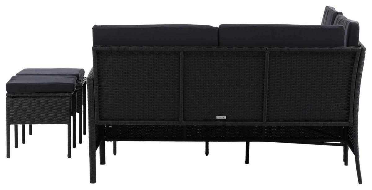 Dining-Loungeset Knock Schwarz - Schwarz, KONVENTIONELL, Kunststoff - Gardenson