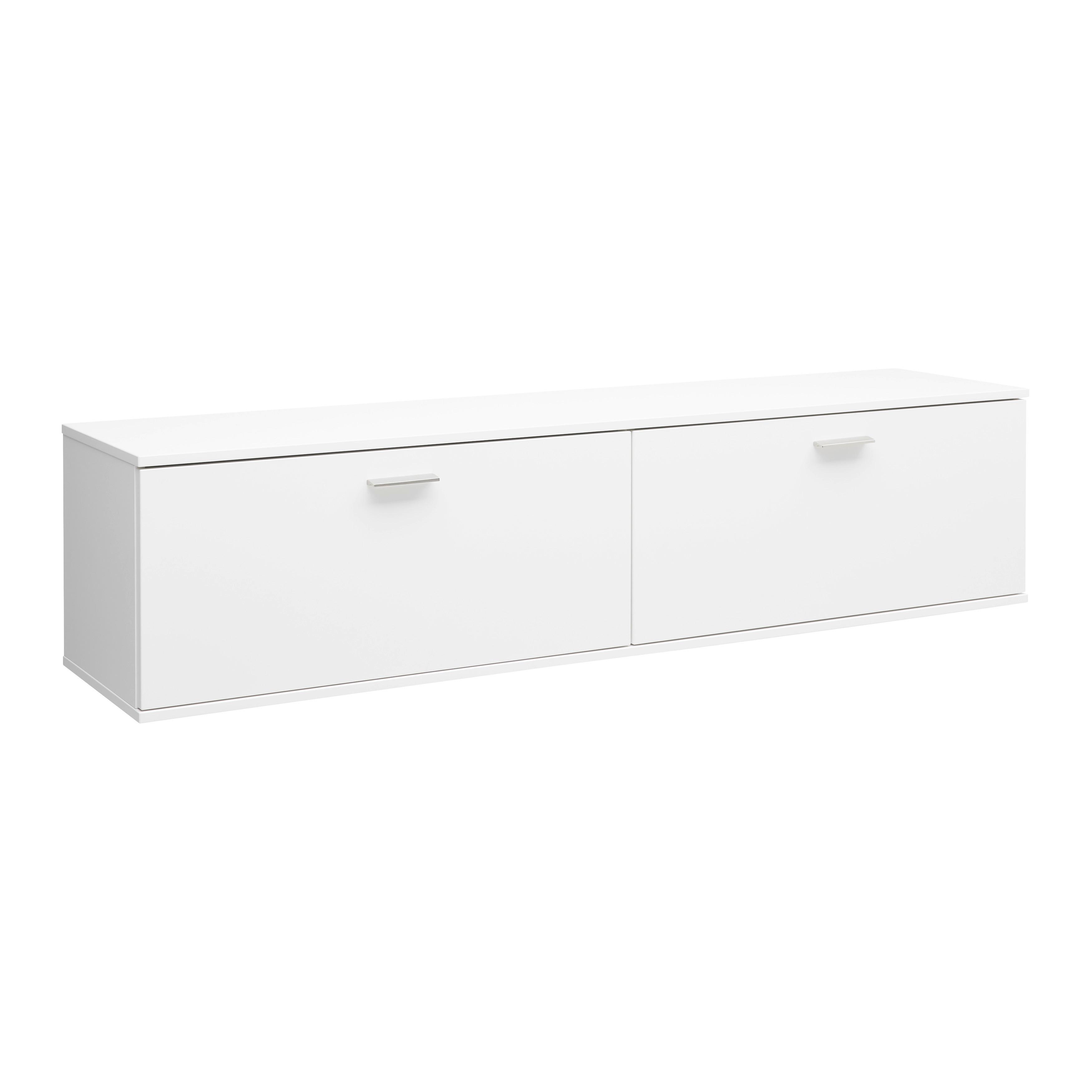 TV-Element Studio 11 in Weiß - Alufarben/Weiß, MODERN, Holzwerkstoff/Metall (166/39/38cm) - Premium Living