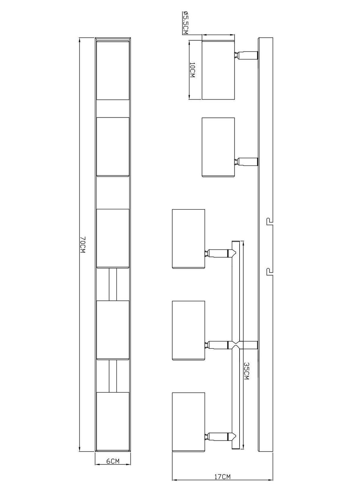 Strahler Witmo in Schwarz max. 35 Watt - Schwarz, MODERN, Metall (70/35/17cm) - Mömax