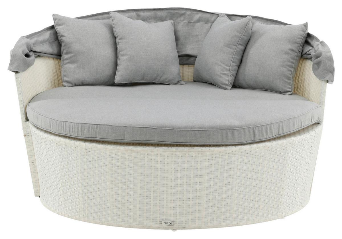 Sonneninsel Padova ca. 153x72x76 cm Weiß - Weiß, KONVENTIONELL, Kunststoff (153/72/76cm) - Gardenson