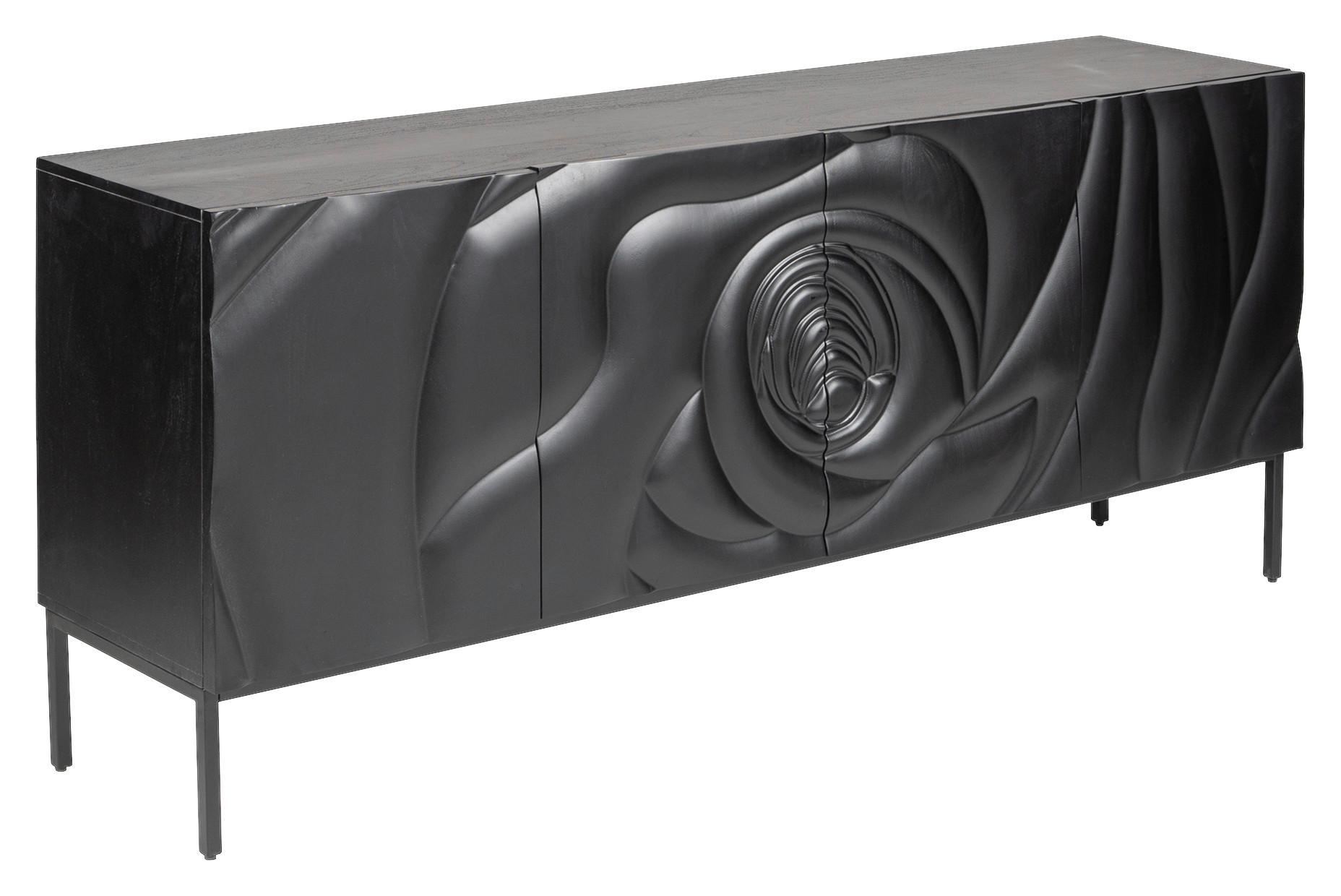 Sideboard Black Rose Schwarz - Schwarz, Trend, Holz/Metall (175/76/40cm) - P & B