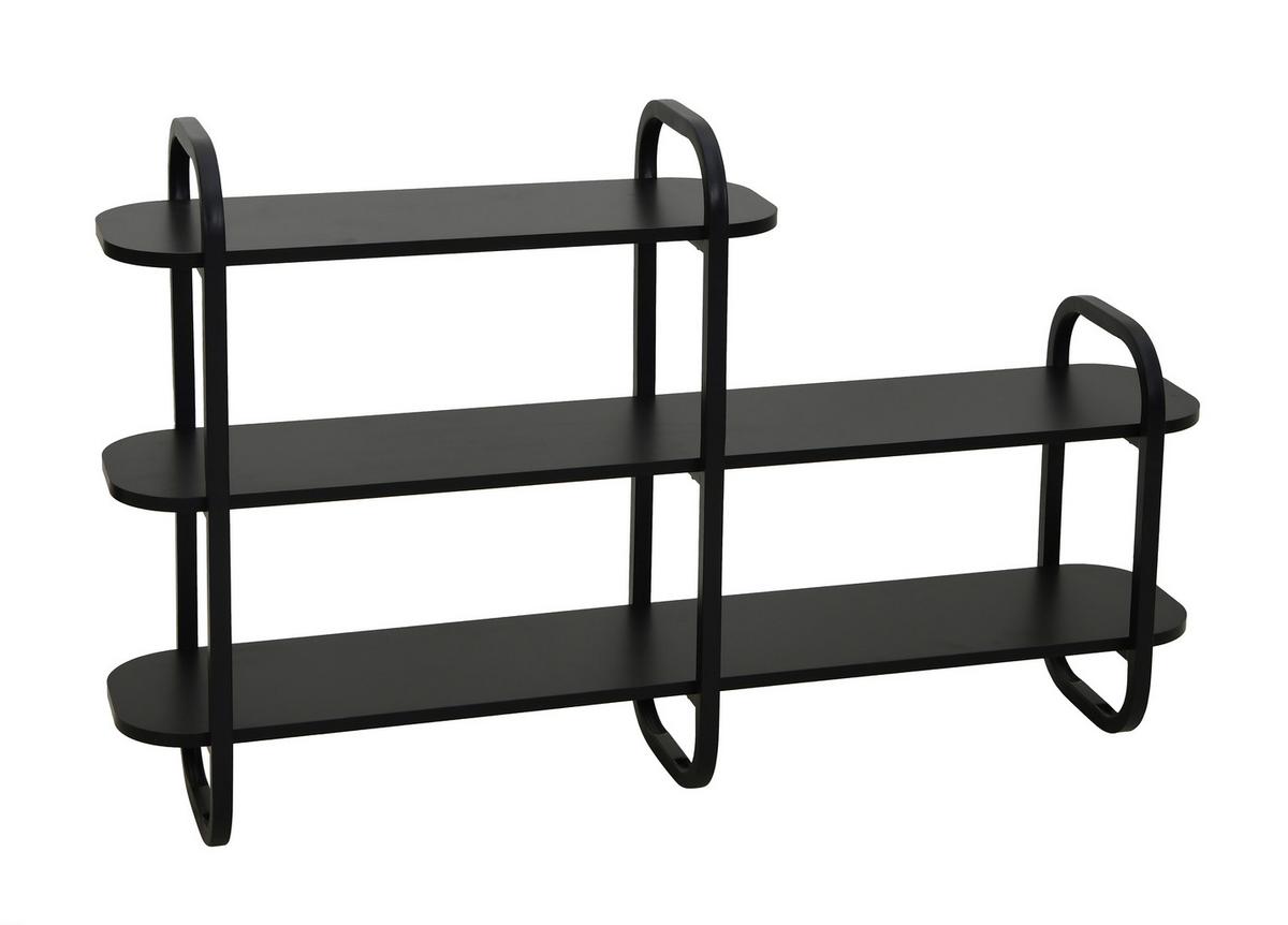 Polc Bend - fekete, Modern, faalapú anyag/fém (115/72/27cm) - Mömax