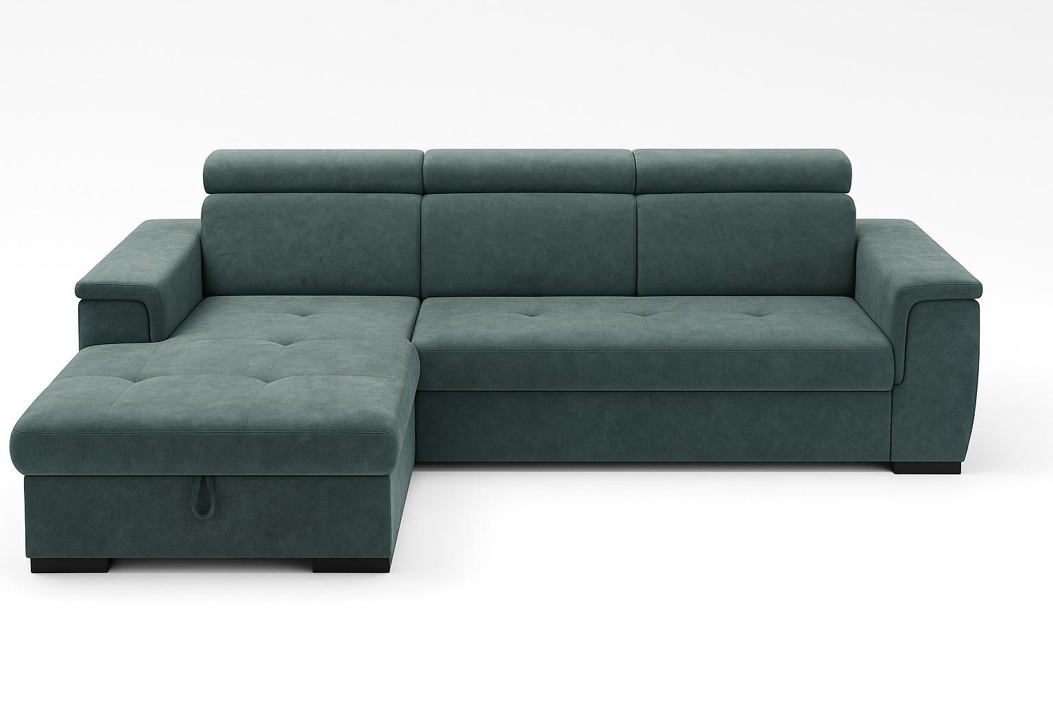 Sarokkanapé Paris - fekete/sötétzöld, Modern, faalapú anyag/textil (180/100/275cm) - Mömax