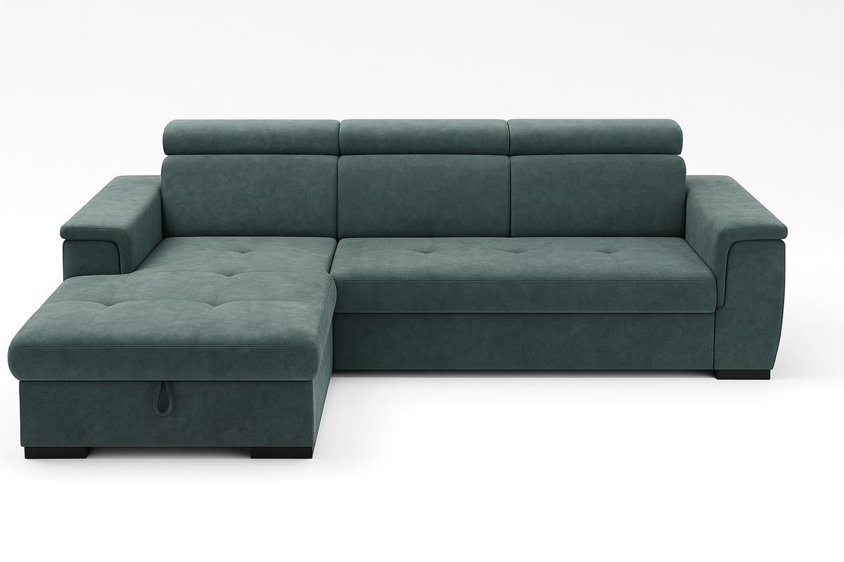 Sarokkanapé Paris - fekete/sötétzöld, Modern, faalapú anyag/textil (180/100/275cm) - Mömax