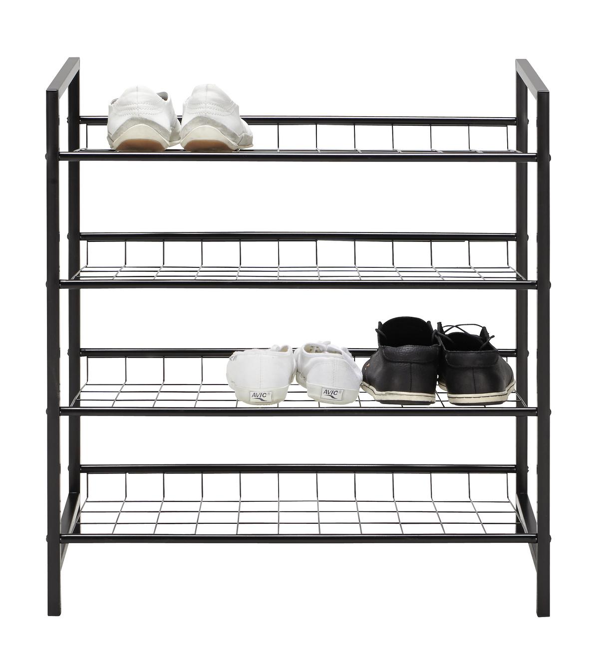 Schuhregal in Schwarz - Schwarz, Konventionell, Metall (63/70/30cm) - Mömax