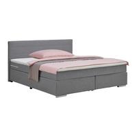 Boxspringbett Palermo in Grau ca. 180x200cm - Chromfarben/Grau, KONVENTIONELL, Kunststoff/Textil (180/200cm) - Based
