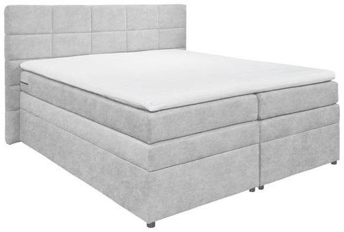 Boxspringbett Tacoma 3 inkl. Topper ca. 180x200 cm Silberf. - Silberfarben, KONVENTIONELL, Kunststoff/Textil (180/200cm) - MID.YOU