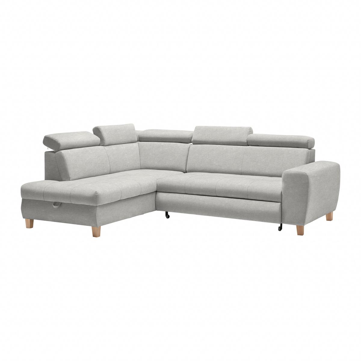 Ecksofa Lugo Hellgrau - Hellgrau, MODERN, Holz/Kunststoff (205/98/266cm) - Mömax