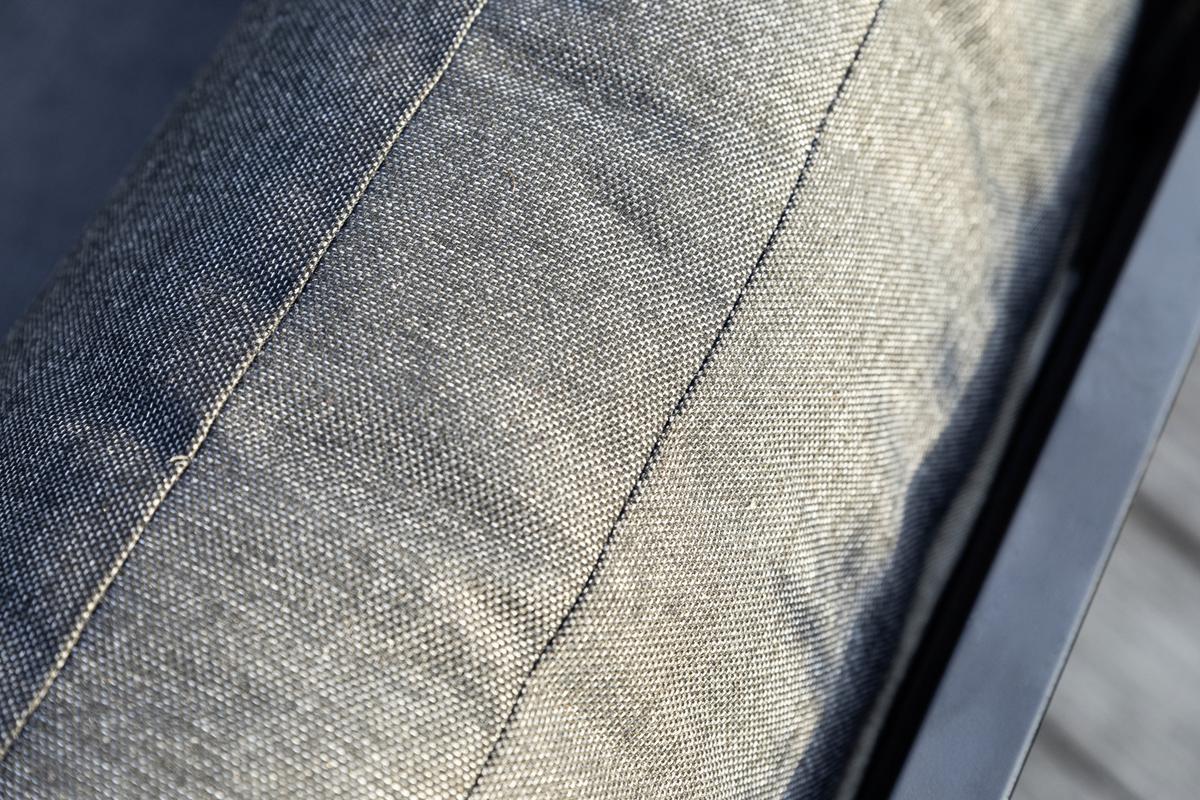 Loungegarnitur 3-tlg Rio Echtholz/Metall mit Kissen - Anthrazit/Braun, MODERN, Holz/Textil (178/68/228,5cm) - Gardenson