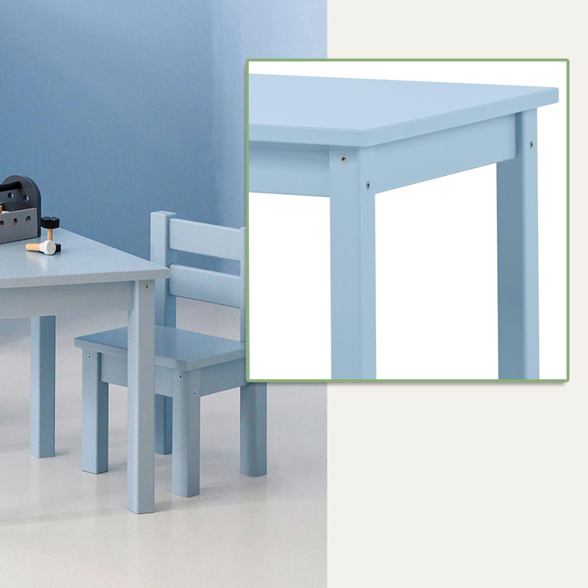 Kindersitzgruppe MADS Pastellblau Kiefer teilmassiv - Pastellblau, MODERN, Holz - MID.YOU