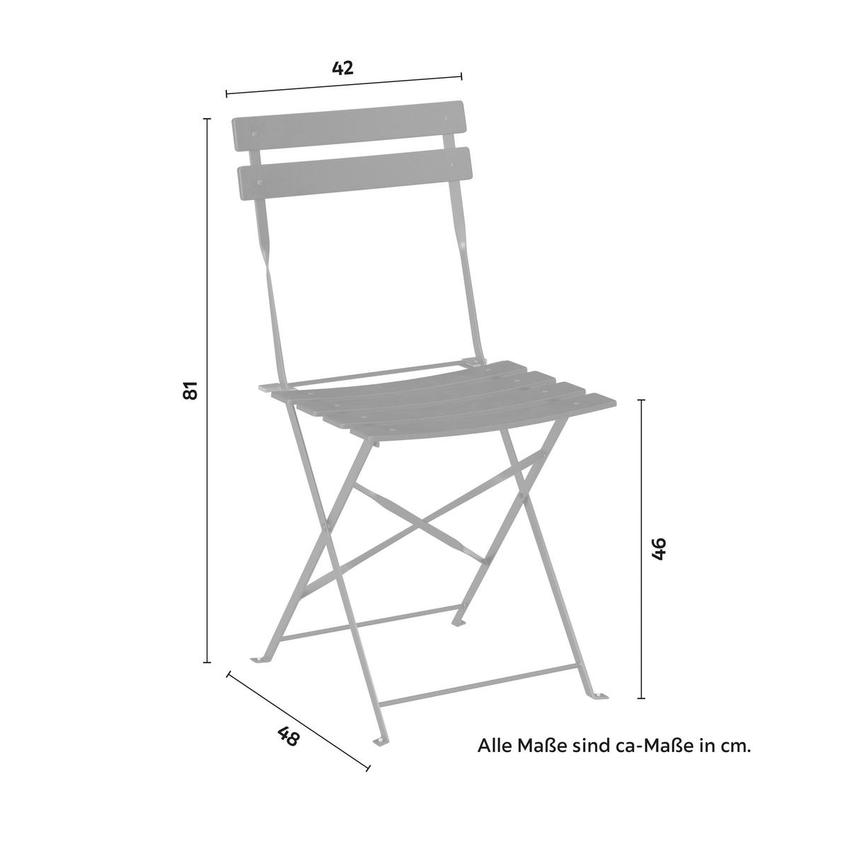 Balkonset Peter Anthrazit, 3-teilig - Anthrazit, Basics, Metall (52/106/56cm) - Mömax