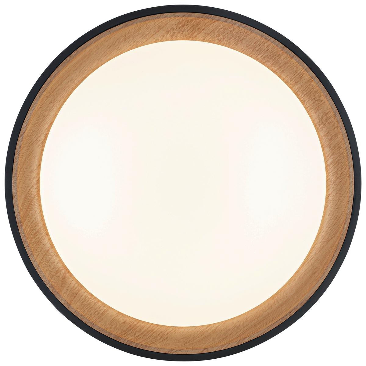 LAMPA SUFITOWA TINA - kolor dębowy/czarny, Trend, tworzywo sztuczne/metal (40/7cm) - Novel