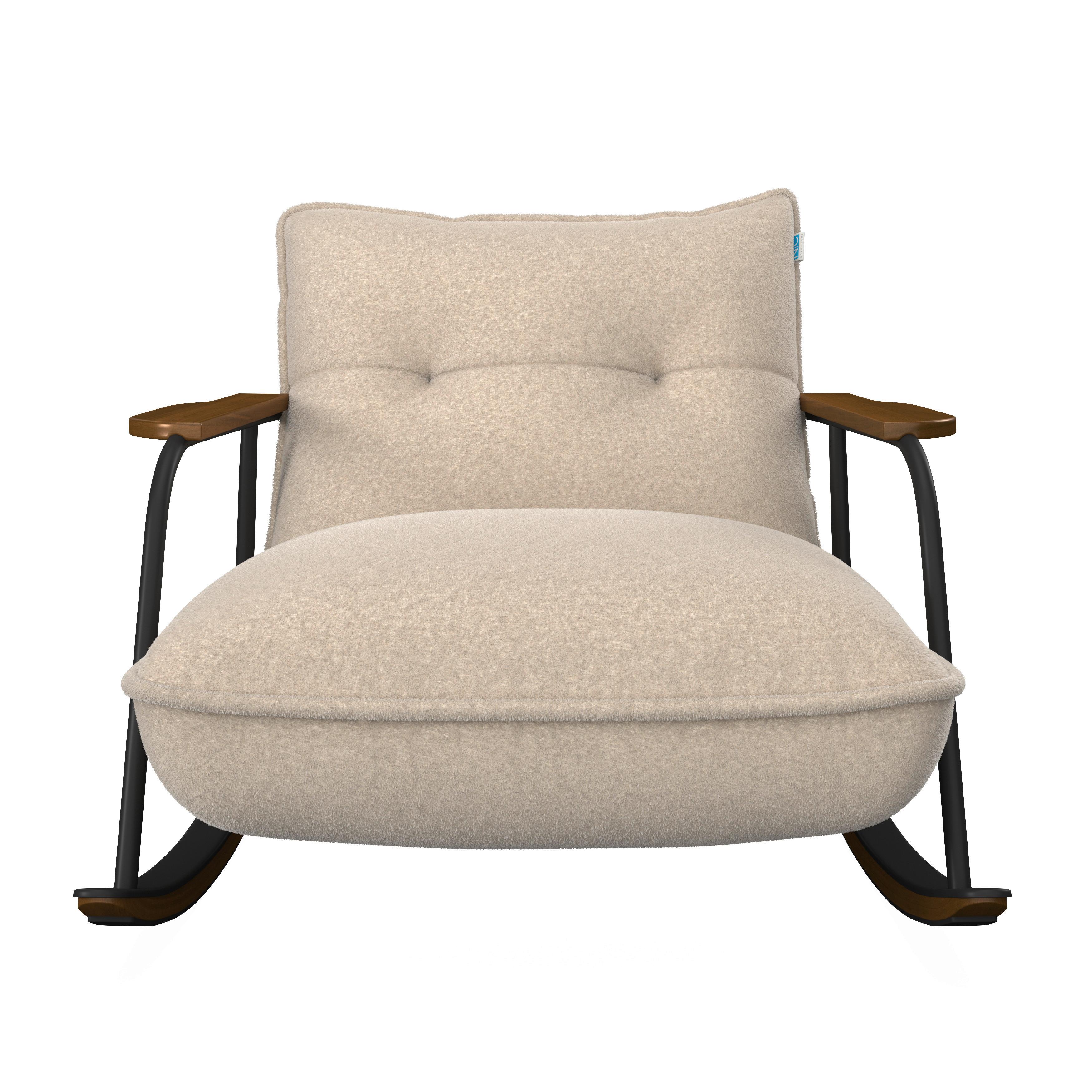 GUNGFÅTÖLJ INES - beige/svart, Modern, metall/trä (89/77/94cm) - Bessagi Home