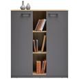 Highboard in Grau/Eichefarben - Eichefarben/Schwarz, MODERN, Holzwerkstoff/Kunststoff (100/120/40cm) - MÖMAX modern living