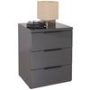 SÄNGBORD MUNDI -EXKLUSIV- - Grau Hochglanz/antracit, Modern, trämaterial (49/63,5/40cm) - Mömax